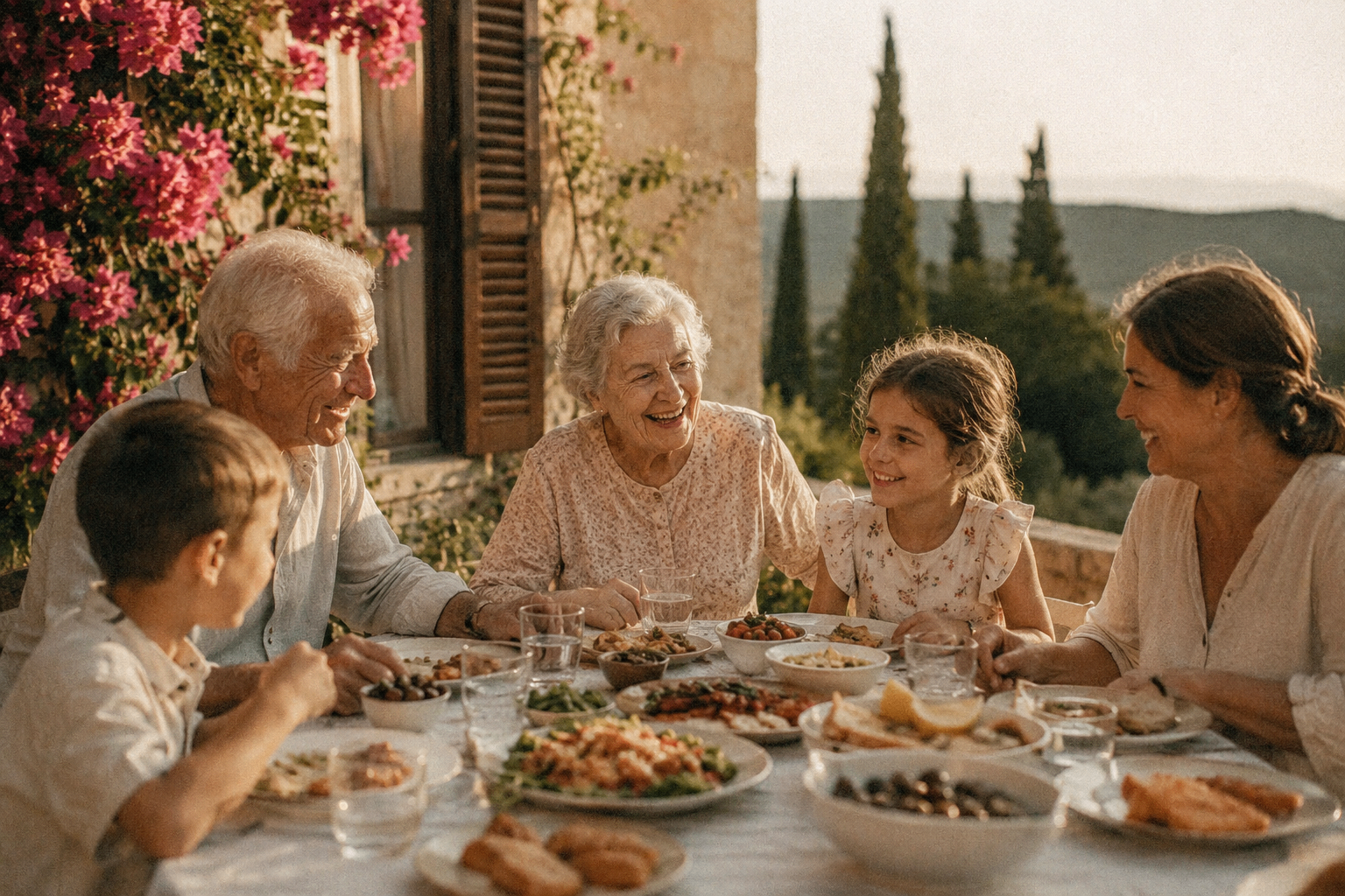 European family gathering