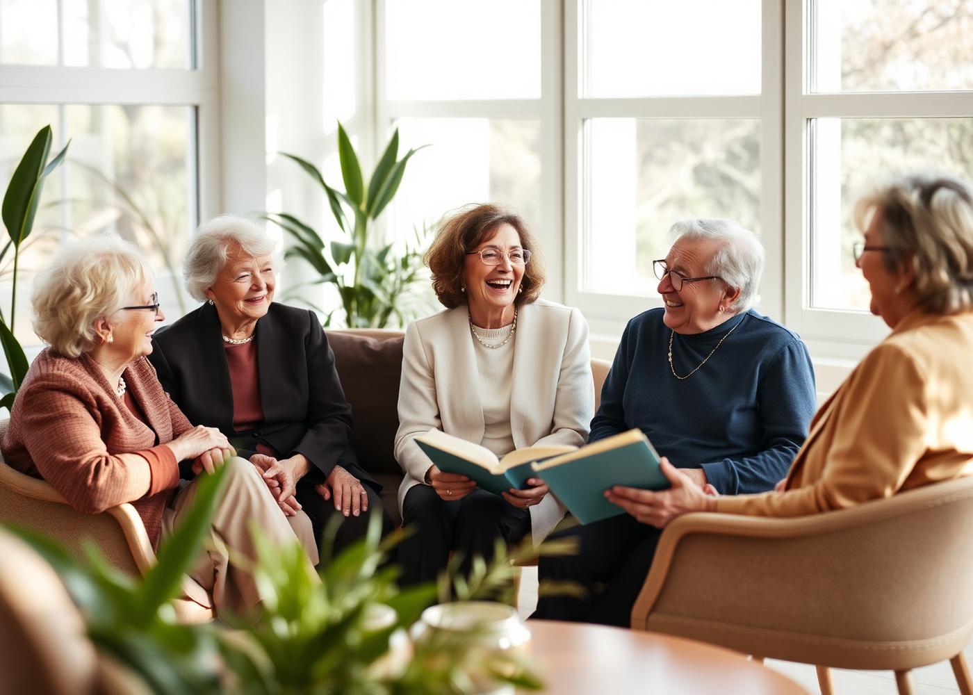 Seniors at a community book club